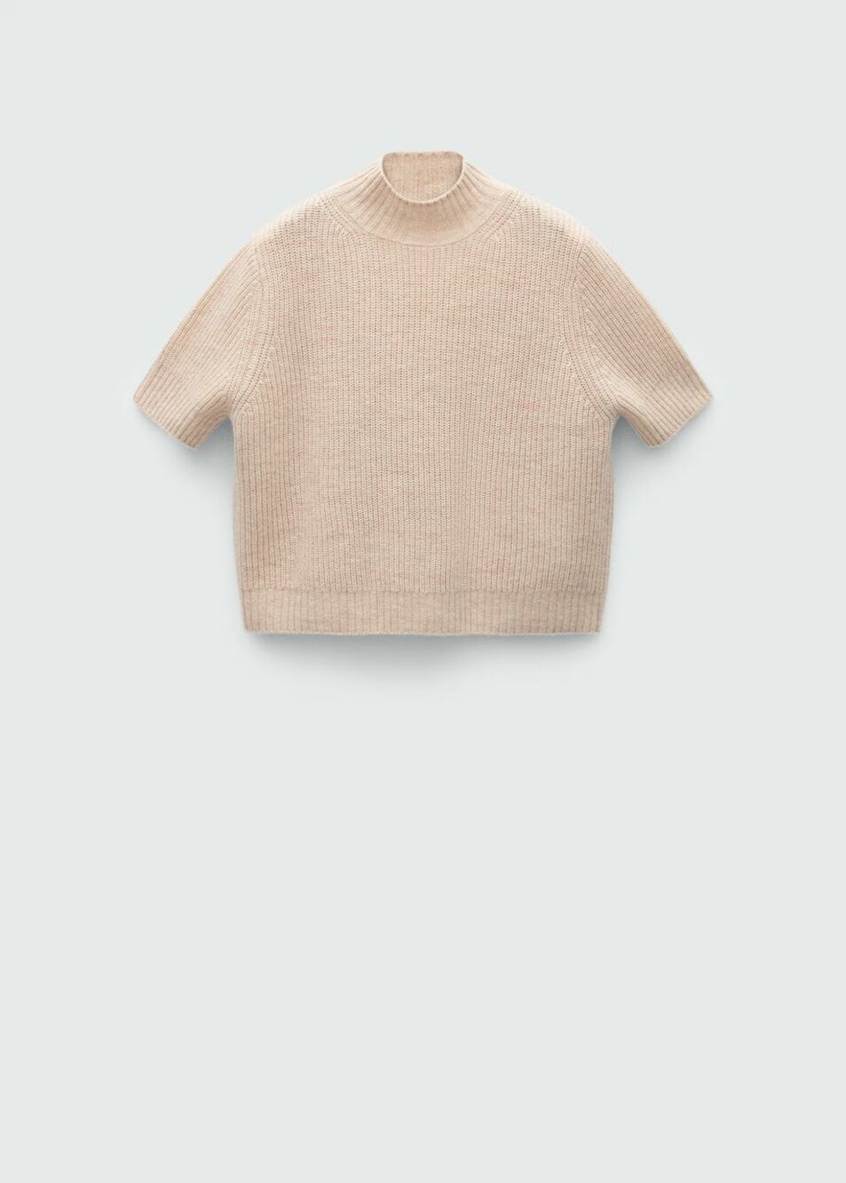 Mango Short-Sleeved Wool Sweater - S